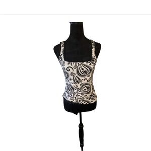 Black and White Paisley Women's Top